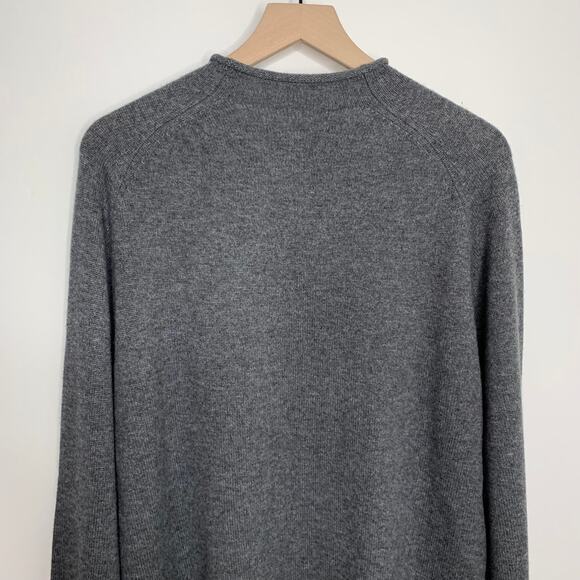 Naadam Mockneck Wool Blend Sweater Men Grey XL Cashmere Wool - Picture 6 of 15